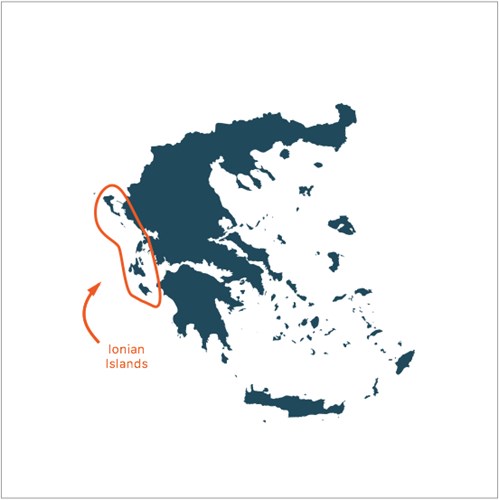 ionian islands map sivota